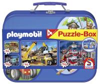 Opakowanie Puzzle 2x60 + 2x100 w walizce Playmobil niebieski