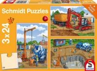 Puzzle 3x24 Uwaga! Roboty budowlane G3. Wydawca: Schmidt. SmakLiter.pl Opakowanie Puzzle 3x24 Uwaga! Roboty budowlane G3