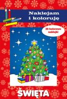 Święta. Naklejam i koloruję. Autor: Małecki Aleksander. SmakLiter.pl Okładka książki Święta. Naklejam i koloruję