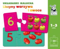 Okładka książki Układanki malucha Liczymy warzywa i owoce Kapitan Nauka