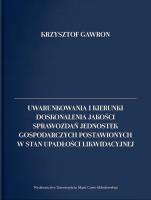 Uwarunkowania i kierunki doskonalenia jakości... Autor: Gawronkiewicz Krzysztof. SmakLiter.pl Okładka książki Uwarunkowania i kierunki doskonalenia jakości..
