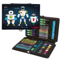 Zestaw artystyczny 71 elementów Roboty 10 ZA71RO10. Wydawca: Derform. SmakLiter.pl Opakowanie Zestaw artystyczny 71 elementów Roboty 10 ZA71RO10