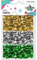 Opakowanie Cekiny 8mm zestaw metaliczny 3 kolory