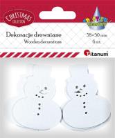 Opakowanie Drewniane bałwanki ażurowe 6szt