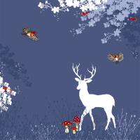 Opakowanie Karnet Swarovski kwadrat CL3407 Jeleń i ptaszki