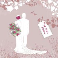 Opakowanie Karnet Swarovski kwadrat CL3408 W Dniu Ślubu Para