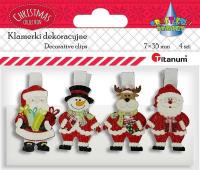 Opakowanie Klamerki drewniane z dekorem 4szt
