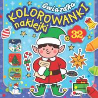 Kolorowanki, naklejki. Gwiazdka. Autor: Elżbieta Moyski. SmakLiter.pl Okładka książki Kolorowanki, naklejki. Gwiazdka