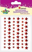 Opakowanie Kryształki samoprzylepne gwiazdki czerwone