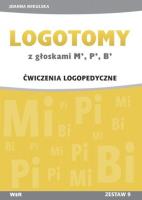 Okładka książki LOGOTOMY z głoskami M, P, B Ćwiczenia logopedyczne