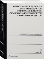 Metodyka sporządzania pism procesowych. Autor: Cempura Aleksandra, Kasolik Anna. SmakLiter.pl Okładka książki Metodyka sporządzania pism procesowych