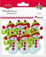 Opakowanie Naklejki filcowe 3D bałwanki 10szt