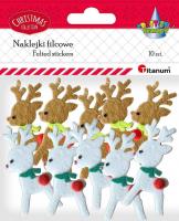 Opakowanie Naklejki filcowe 3D renifery 10szt