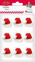 Opakowanie Naklejki papierowe 3D czapki Mikołaja 18szt
