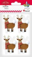Opakowanie Naklejki papierowe 3D renifery 8szt