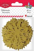 Opakowanie Naklejki papierowe płatki sniegu 24szt złote