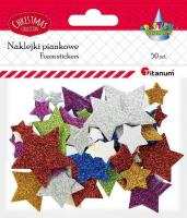 Opakowanie Naklejki piankowe brokatowe gwiazdki mix 50szt.