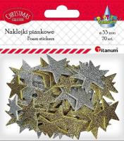Opakowanie Naklejki piankowe gwiazdki 33mm mix 70szt.