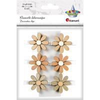 Opakowanie Ozdoba drewniana Klamerki kwiatki 6szt