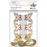 Opakowanie Ozdoba drewniana Klamerki motyle 6szt