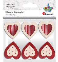 Opakowanie Ozdoba drewniana Klamerki serca 6szt