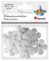 Opakowanie Ozdoba materiałowa Kwiaty 3D z perełką 15szt