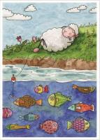 Pocztówka z kolorowanką - Prowadzi mnie nad wody. Autor: Katarzyna Rymorz. SmakLiter.pl Okładka książki Pocztówka z kolorowanką - Prowadzi mnie nad wody