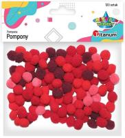 Opakowanie Pompony poliestrowe 10mm czerwone 120szt.