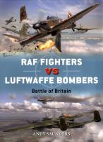 RAF Fighters vs Luftwaffe Bombers. Autor: Saunders Andy. SmakLiter.pl Okładka książki RAF Fighters vs Luftwaffe Bombers