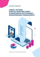Ujęcie i wycena nabytej wartości firmy... Autor: Gierusz Maciej. SmakLiter.pl Okładka książki Ujęcie i wycena nabytej wartości firmy..