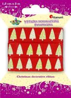 Opakowanie Wstążka materiałowa 15mm x 3m choinki