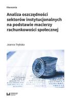 Okładka książki Analiza oszczędności sektorów instytucjonalnych na podstawie macierzy rachunkowości społecznej