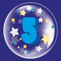 Opakowanie Balon 45cm dla chłopca cyfra 5 TUBAN