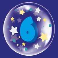 Opakowanie Balon 45cm dla chłopca cyfra 6 TUBAN