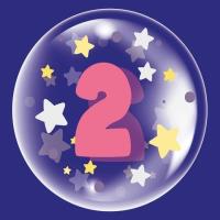 Opakowanie Balon 45cm dla dziewczynki cyfra 2 TUBAN