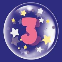 Opakowanie Balon 45cm dla dziewczynki cyfra 3 TUBAN