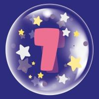 Opakowanie Balon 45cm dla dziewczynki cyfra 7 TUBAN