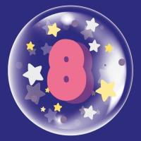 Opakowanie Balon 45cm dla dziewczynki cyfra 8 TUBAN