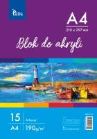Opakowanie Blok do akryli Tetis A4, 190 g/m2 15 arkuszy