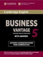 Okładka książki Cambridge English Business 5 Vantage Student's Book with Answers