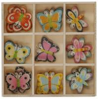 Opakowanie Drewniane dekoracje w pudełku mix wzorów 27szt