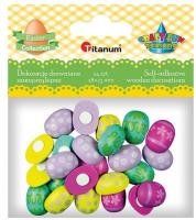 Opakowanie Drewniane pisanki 3D 18x23mm mix 24szt