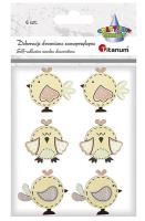 Opakowanie Drewniane ptaszki 42x38/36x37/42x37mm mix 6szt