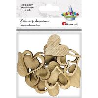 Opakowanie Drewniane serca pełne i obrysy 27x25mm 12szt