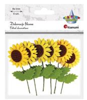 Opakowanie Filcowe słoneczniki 3D 80mm żółte 6szt