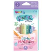 Flamastry Colorino Kids brokatowe pastel 6 kolorów. Wydawca: Patio. SmakLiter.pl Opakowanie Flamastry Colorino Kids brokatowe pastel 6 kolorów