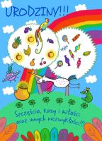 Opakowanie Karnet B6 Urodziny - Tęcza