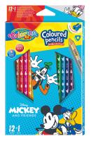 Opakowanie Kredki ołówkowe trójkątne Colorino Kids 13 kolorów 12 sztuk z temperówką Mickey