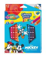 Opakowanie Kredki ołówkowe trójkątne jumbo Colorino Kids 13 kolorów 12 sztuk z temperówką Mickey