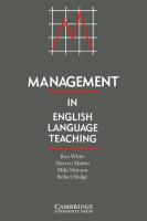 Management in English Language Teaching. Autor: White Cameron, Martin Mervyn, Stimson Mike, Hodges Jr. Robert R.. SmakLiter.pl Okładka książki Management in English Language Teaching